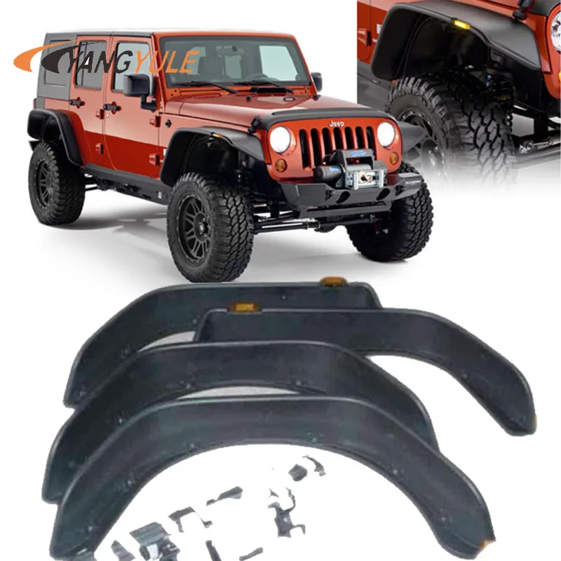 

Set Black ABS fender flare with leds for jeep wrangler jk 07-16 auto products