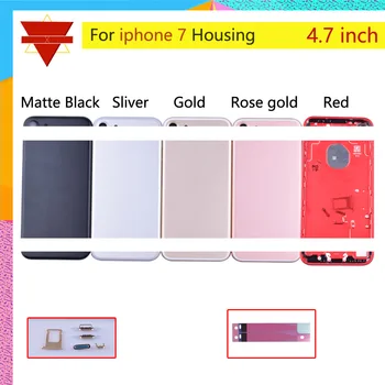 

10pcs/lot Original Quality New Metal Battery Cover Door Housing For Apple Iphone 7 7G Chassis Middle Frame With Sim Tray Buttons