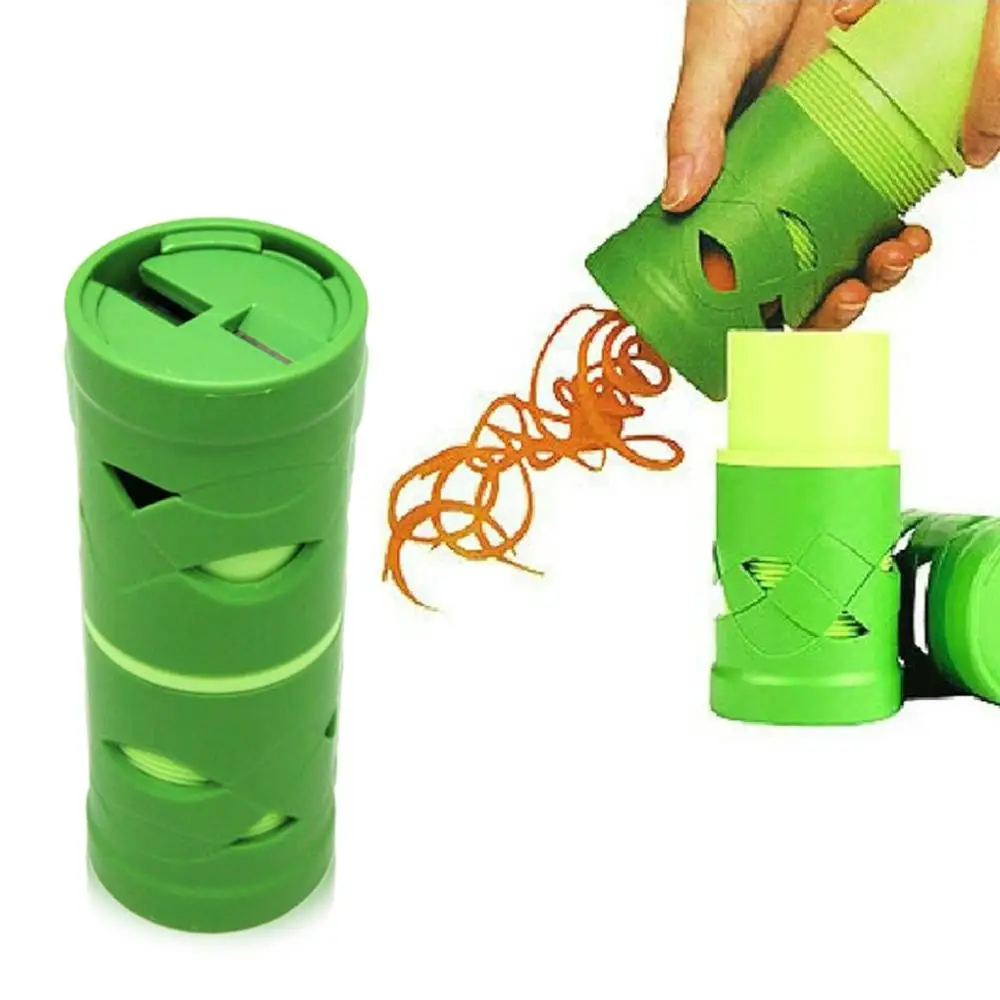

Fast shipment Green ABS Vegetable Fruit Shred Twister Cutter Spiral Slicer Peeler Garnish