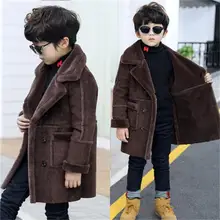 New Fashion lattice high quality Children Woolen Coat for Boys Hot Autumn Winter Fashion Buttons Kids Clothes Woolen coat