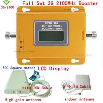

Full Set 3G WCDMA 2100MHz 3G Mobile Signal Repeater 70dB Gain UMTS LCD Cell Phone Signal Booster 20dBm Output Power 1 Set