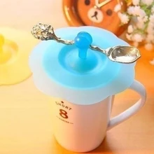 1 шт Горячая силиконовая Новинка Крышка для воды Анти-пыль крышка чашки новинка подарок может быть зафиксирована ложка кофе всасывания уплотнение чай