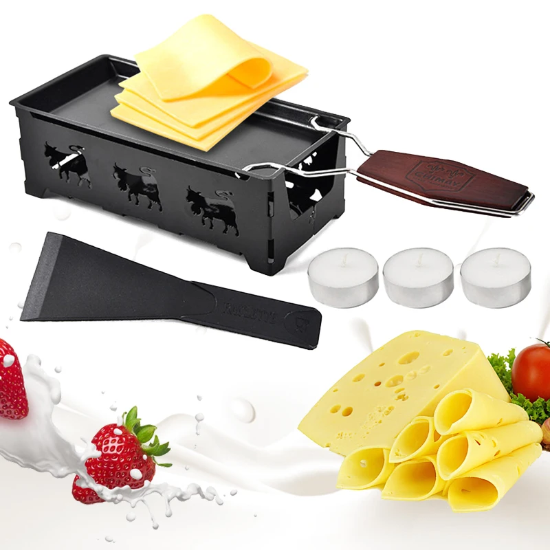 

New Cheese Frying Pan Non-Stick Cast Iron Grill Stainless Steel Kitchen Cookware and Cooking Utensils with Steel Stand Handle