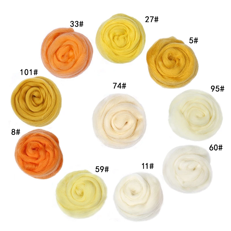 1pcs 100g Wool Fibre Roving for Needle Felting Handcraft DIY Spinning, Felting Wool Fibre
