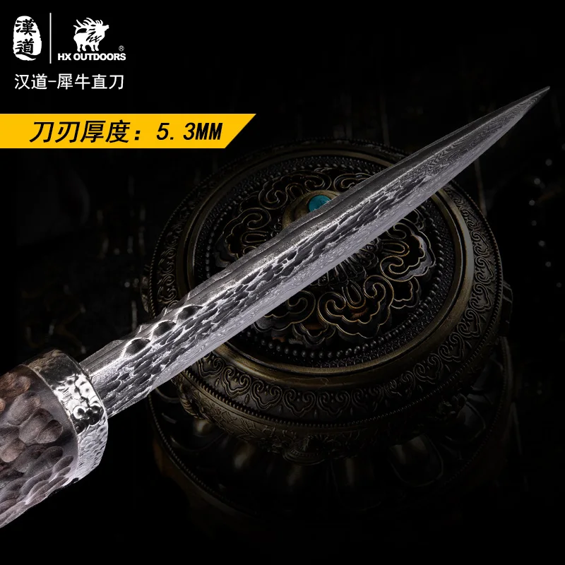 HX на открытом воздухе коллекция нож кемпинг ножи Охота, VG10 Дамасская сталь, тактические ножи выживания с оболочкой, черное дерево РУЧКА
