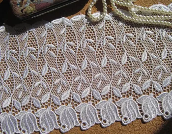 

14cm width (2yards/lot) bleached white venise floral lace trim with high quality for garment accessories,water soluble lace