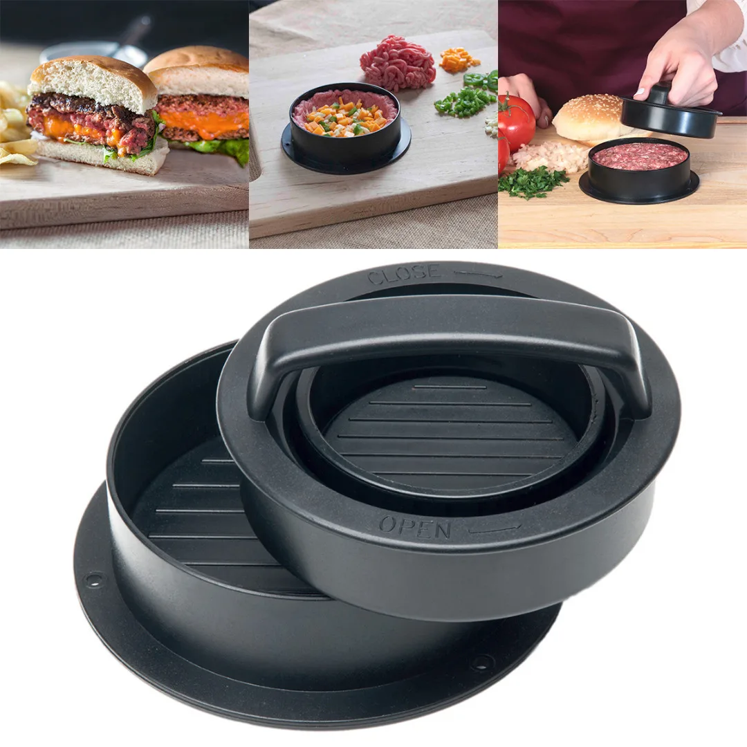 Mayitr 3 in 1 Non-stick Kitchen Stuffed Burger Press Hamburger Patty Maker Sliders DIY Burger Meat Press Tool Kitchen Gadgets