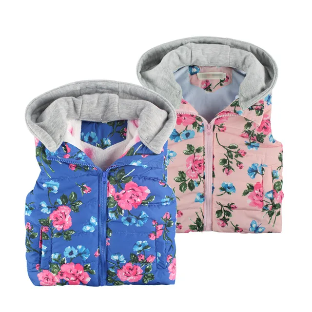Kids Vests Baby Girl Vest Winter Hooded Toddler Cotton Thick Fashion