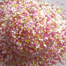 G440 1 мм матовый розовый белый желтый круглый дизайн ногтей блестки смесь для украшение для ногтей инструмент
