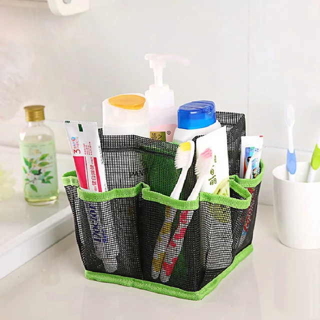 3 Colors Portable Bath Bags Mesh Storage Bags Quick Dry Hanging Bathroom Bag Shower Tote