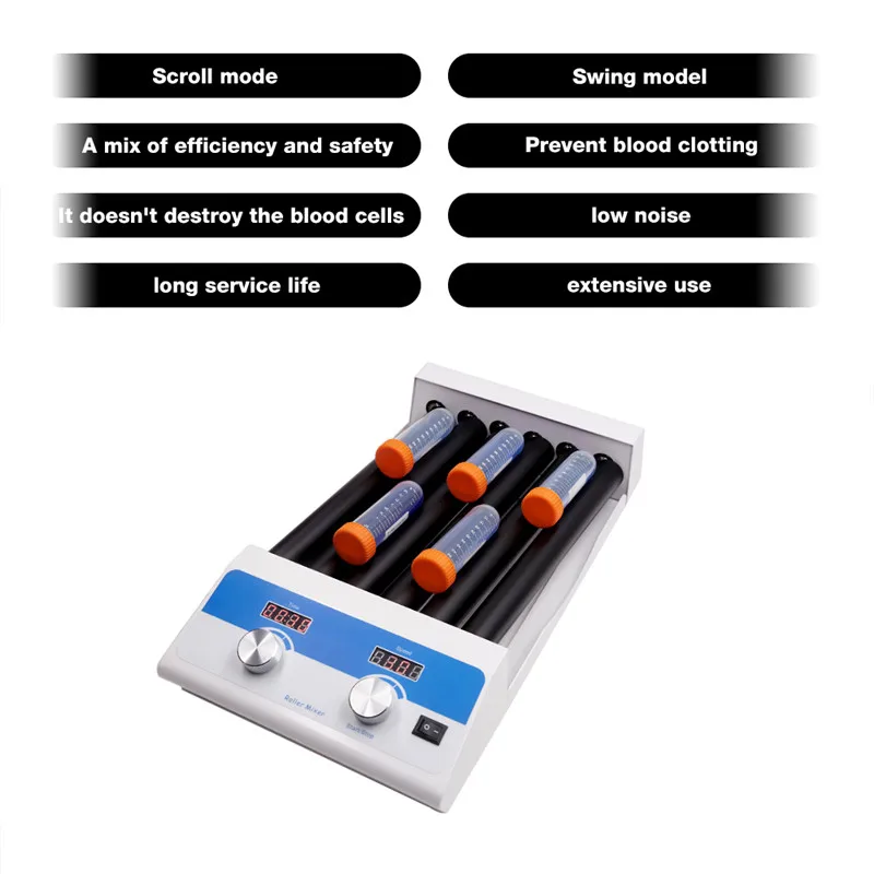 LED Display Lab Tube 6 Rollers Mixer  Digital  Rolling Swinging Adjustable Speed Blood Sample Roller Mixer Laboratory Chemicals  (2)
