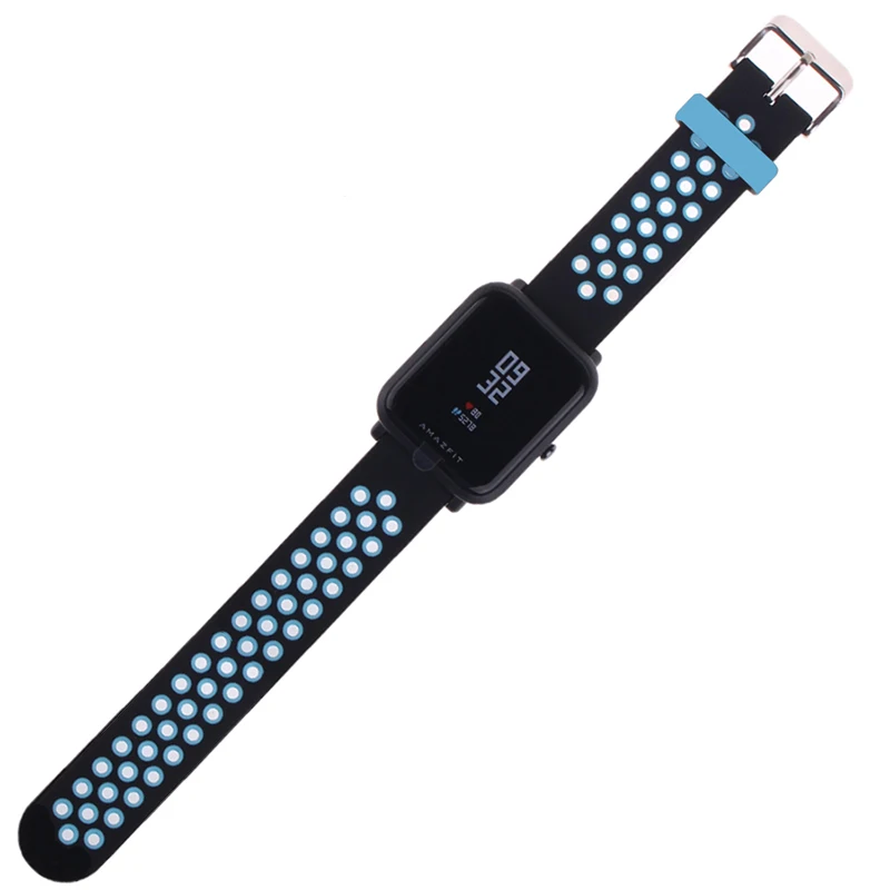 Сменные ремешки для умных часов Xiaomi Huami Bip BIT PACE Lite Youth двухцветные силиконовые Amazfit
