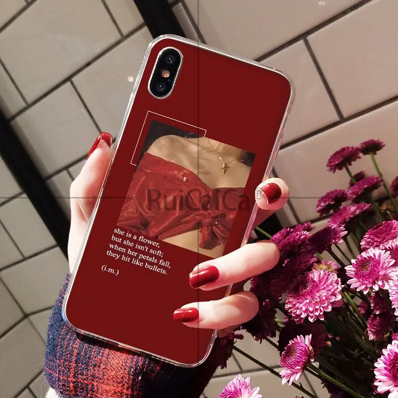 A4 Ruicaica розовый эстетический чехол для телефона из силикона и ТПУ для iPhone 6S 6plus 7plus 8 8Plus X Xs MAX 5 5S XR - Цвет: A4