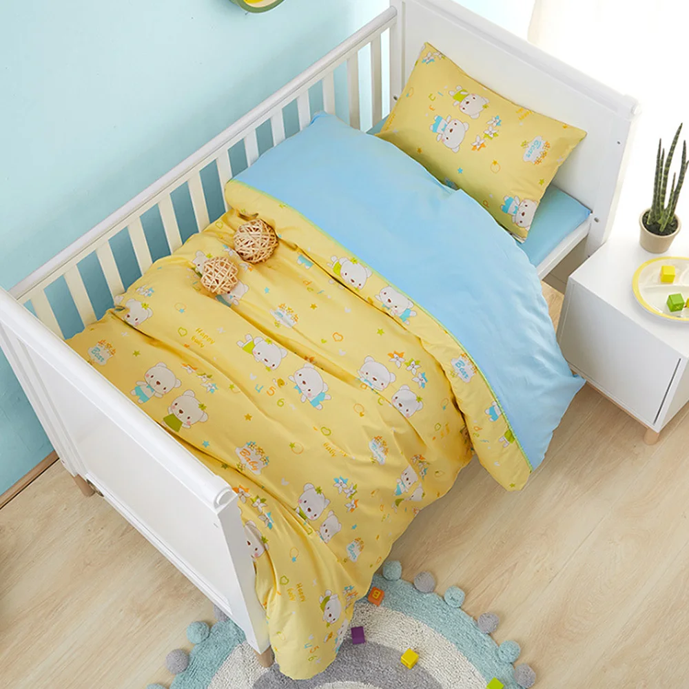 Комплект из 3 предметов, Комплект постельного белья для малышей, в том числе пододеяльник, наволочка, простыня из чистого хлопка, набор для детской кроватки и девочка, и мальчик - Цвет: 6