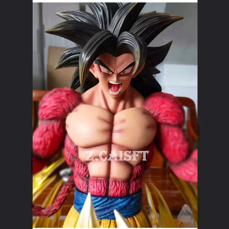 23,6" Статуя драконов Saiyan Son Goku бюст с светодиодный головой портрет анимационная фигурка GK Коллекционная модель игрушки 60 см коробка H37