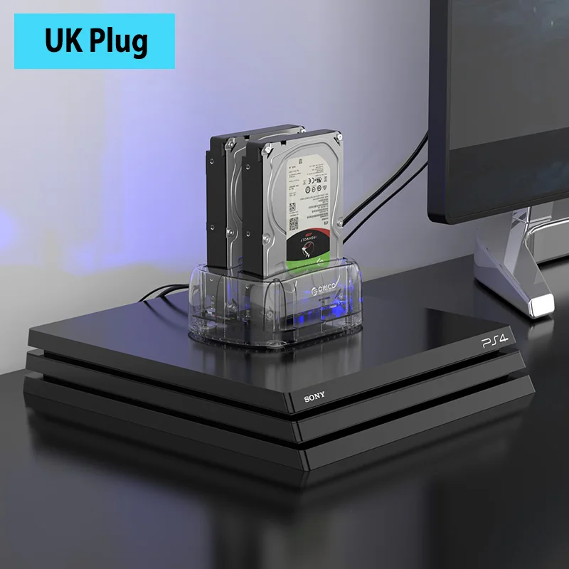 ORICO Dual Bay USB3.1 type-C HDD док-станция внешний 2,5 3,5 HDD корпус чехол с офлайн клонированной поддержкой 24 ТБ Max - Color: UK Plug