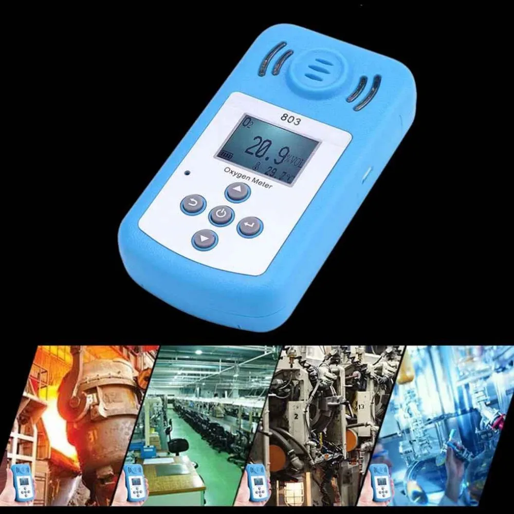 

Mini LCD Digital Oxygen Tester O2 Concentration Detector Analyzer Temperature Meter with Sound Light Alarm