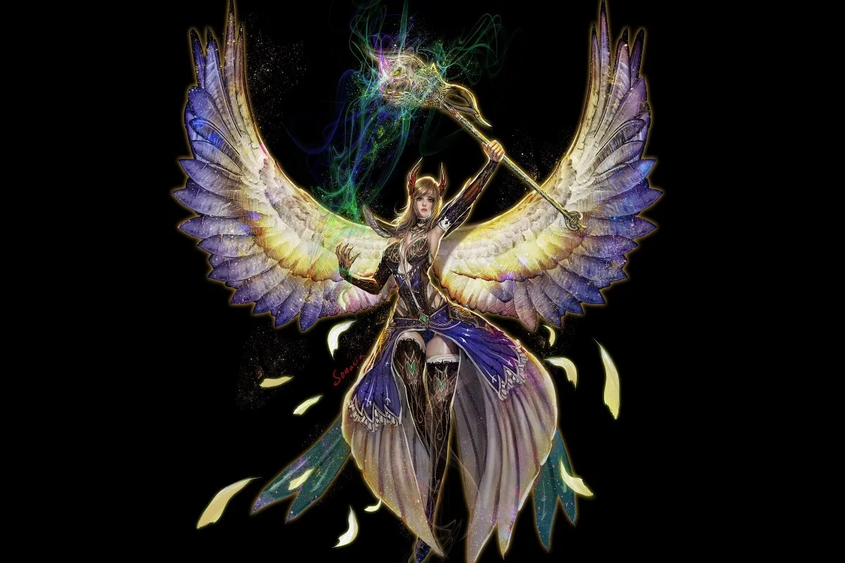 мара вульф сестры ведьмы арт. ангел арт. аниме девушки ангелы красивые. ангел фэнтези. ангел волшебство.
