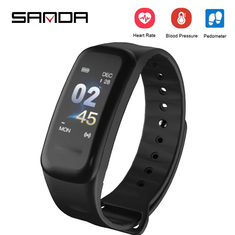 

SANDA C1P Smart Watch IP67 Waterproof Bluetooth Fitness Tracker Heart Rate Men Women Smartwatch for Xiao mi Android IOS Phone
