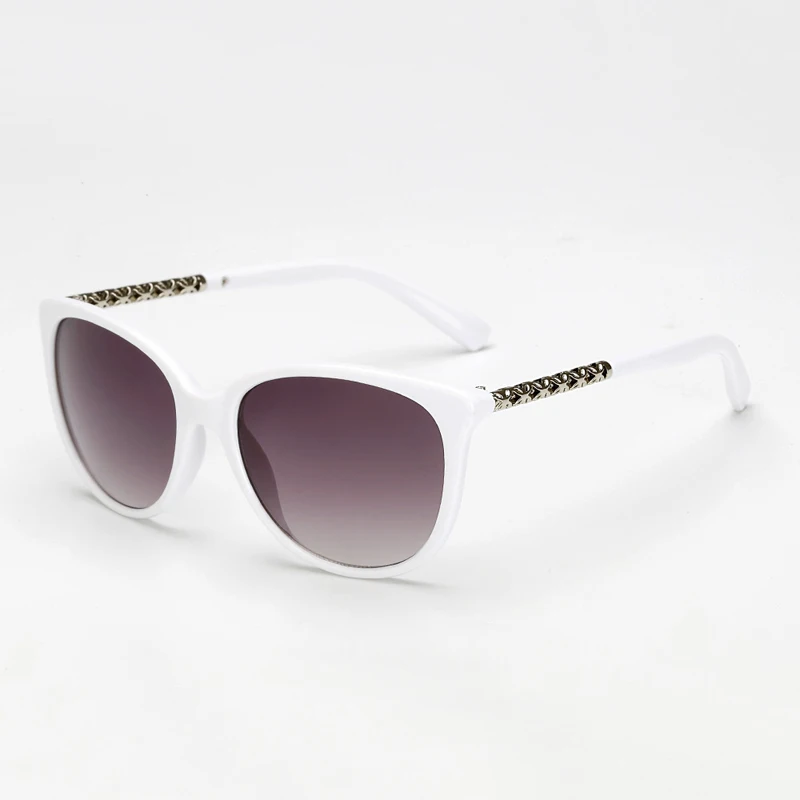 Iboode большой кошачий глаз солнцезащитные очки женские роскошные брендовые Солнцезащитные очки женские пустая металлическая рамка оттенки винтажные большие солнечные очки в оправе - Цвет линз: White