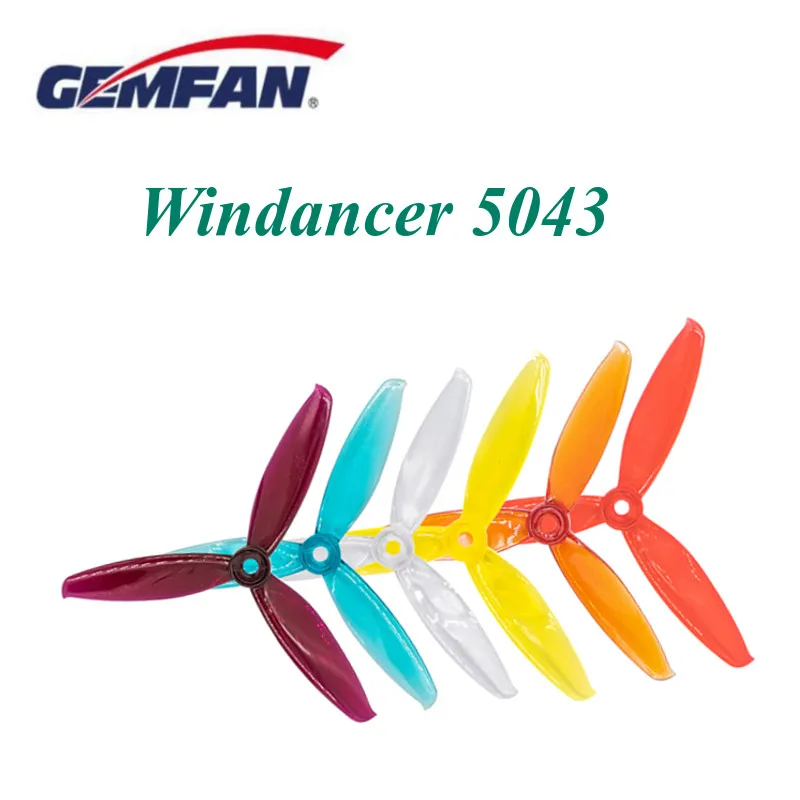 24 шт./, 12 пар носочков на Gemfan Windancer 5043 5x4,3 5 дюймов 3-лопастной пропеллер M5 по часовой стрелке и против часовой стрелки для Радиоуправляемый гоночный Дрон с видом от первого лица запасные Запчасти