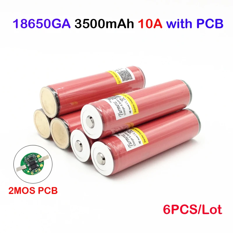 Ncr18650ga 18650 3500 мАч аккумулятор для 18650ga литий-ионный 3 6 В 10 А разряд плоский верх