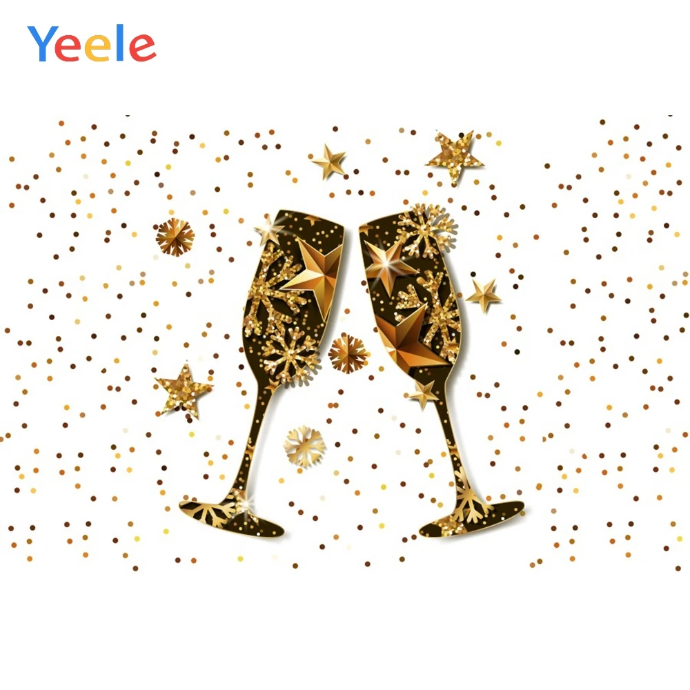 Yeele Wineglass золотой белый точка звезда Вечеринка день рождения фотографии фоны