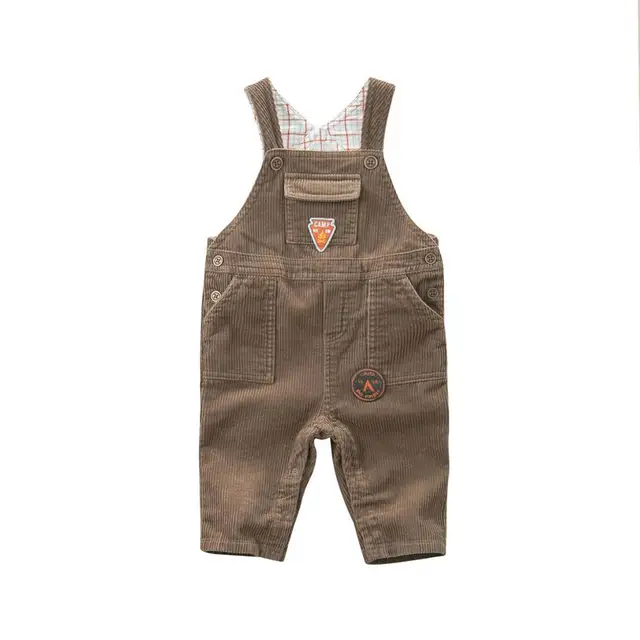 2017 Autumn kids overalls boy clothes Brown 100Cotton children baby