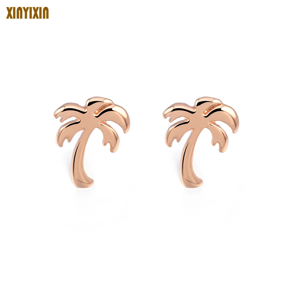 Bohemia Cute Coconut Tree Stud Earrings for Women Men Unisex Style Color Gold 2019 Fashion Jewelry Mother Gift | Украшения и