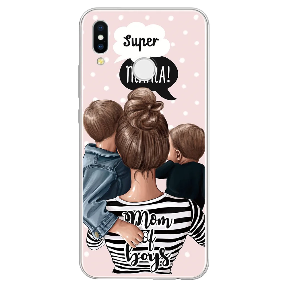 Модный чехол для Coque huawei Honor 9 10 20 Lite 8X 9X 7A Pro 10i 20i 8C 6A 7C 7X8 V9 Play чехол чёрный; коричневый волосы для малыша и мамы; для девочек - Цвет: 0cheitw