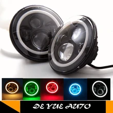 7 дюймов светодиодный фары для Jeep Mopar angel eye halo 7 дюймов лампа с Ближний или Дальний свет Фара " дальнего света для JK TJ