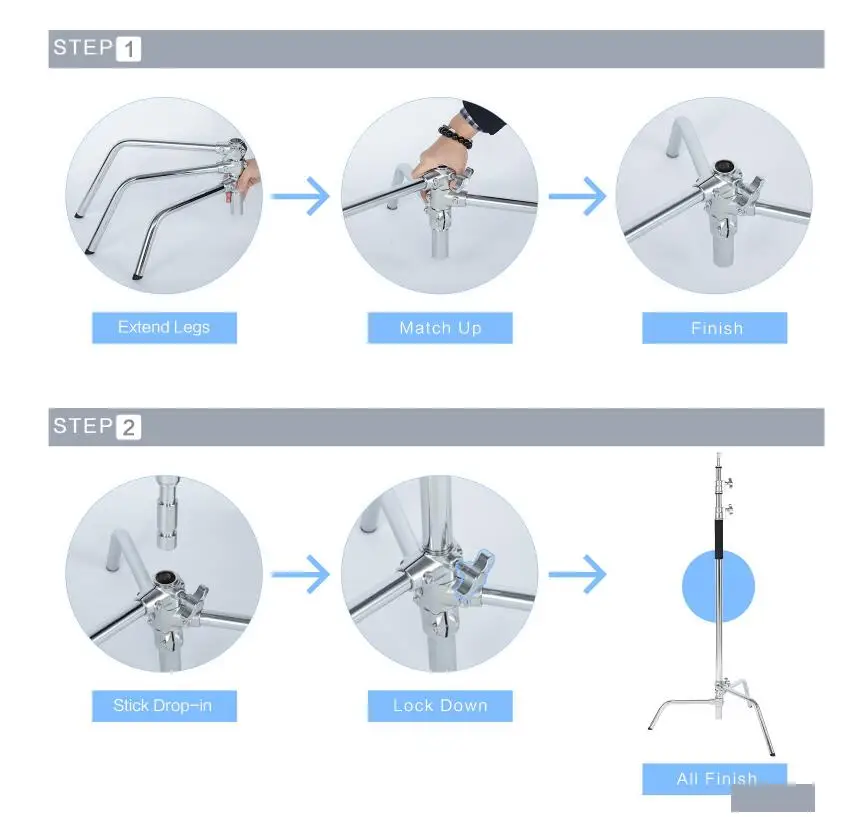 Многофункциональная фотостудия тяжелое освещение век C подставка с складными ножками, комплект с рукояткой и головкой