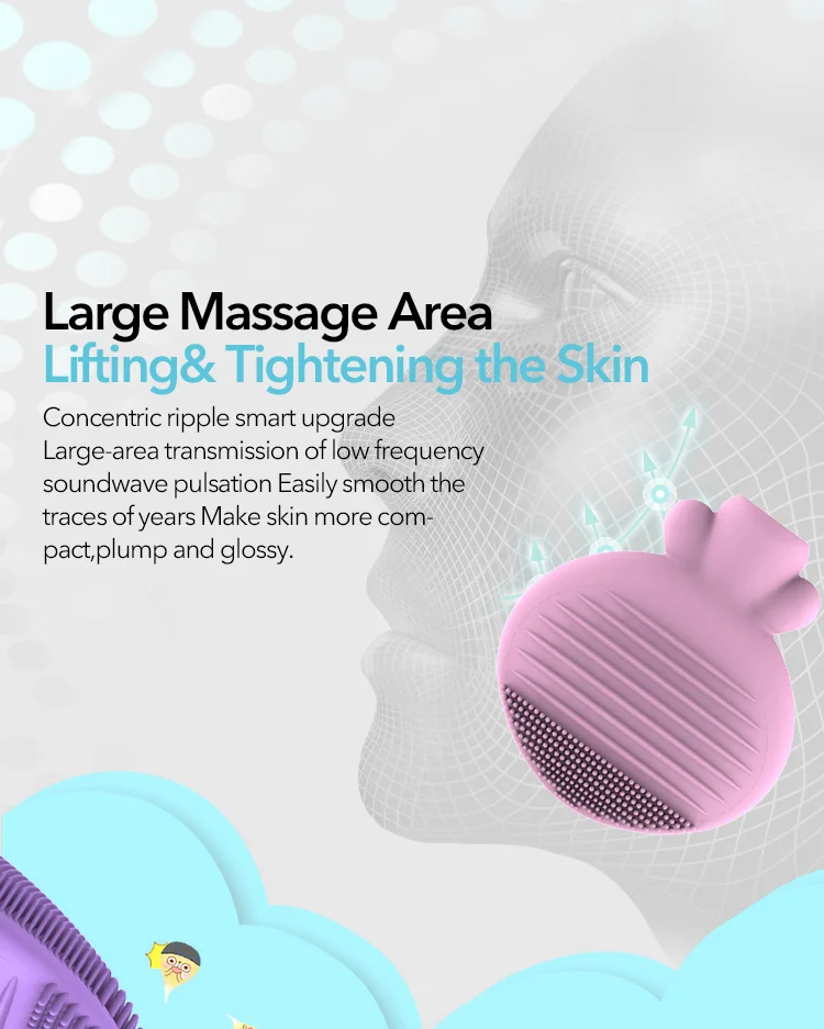 BlingBelle Мягкая силиконовая Очищающая щетка для лица для мытья высокочастотного лица Usb зарядка силиконовый массажер для кожи лица уход