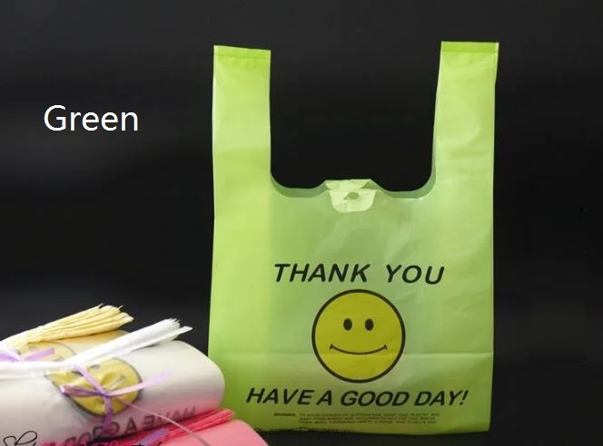 200 шт. зеленая пластиковая сумка для покупок прозрачная пластиковые пакеты