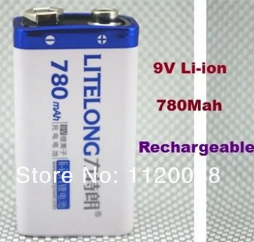 1 аккумулятор 9V li-ion 780Mah аккумуляторная батарея Accu, литий-ионный аккумулятор PP3