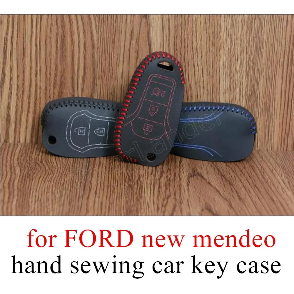 

Only Red fit for FORD new mendeo foldable Car key cover car key case Hand sewing car styling Genuine leather