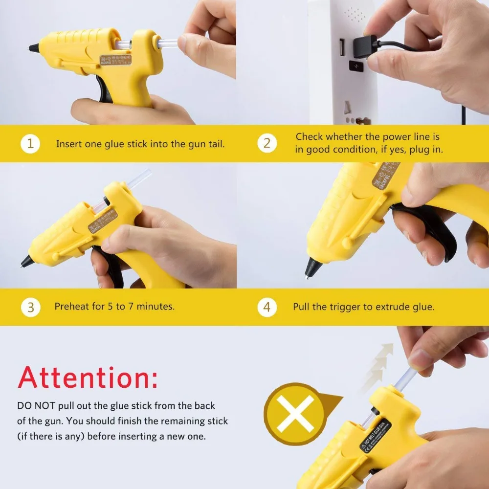 Lithium Battery Hot Melt Glue Gun 8W 3.6V USB charging wireless sol tool using 7MM glue stick