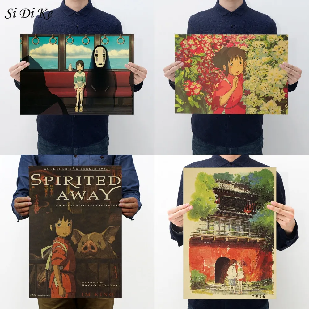 

Si Di Ke Hayao Miyazaki Totoro Spirited Away Anime Poster Wall Art Collection
