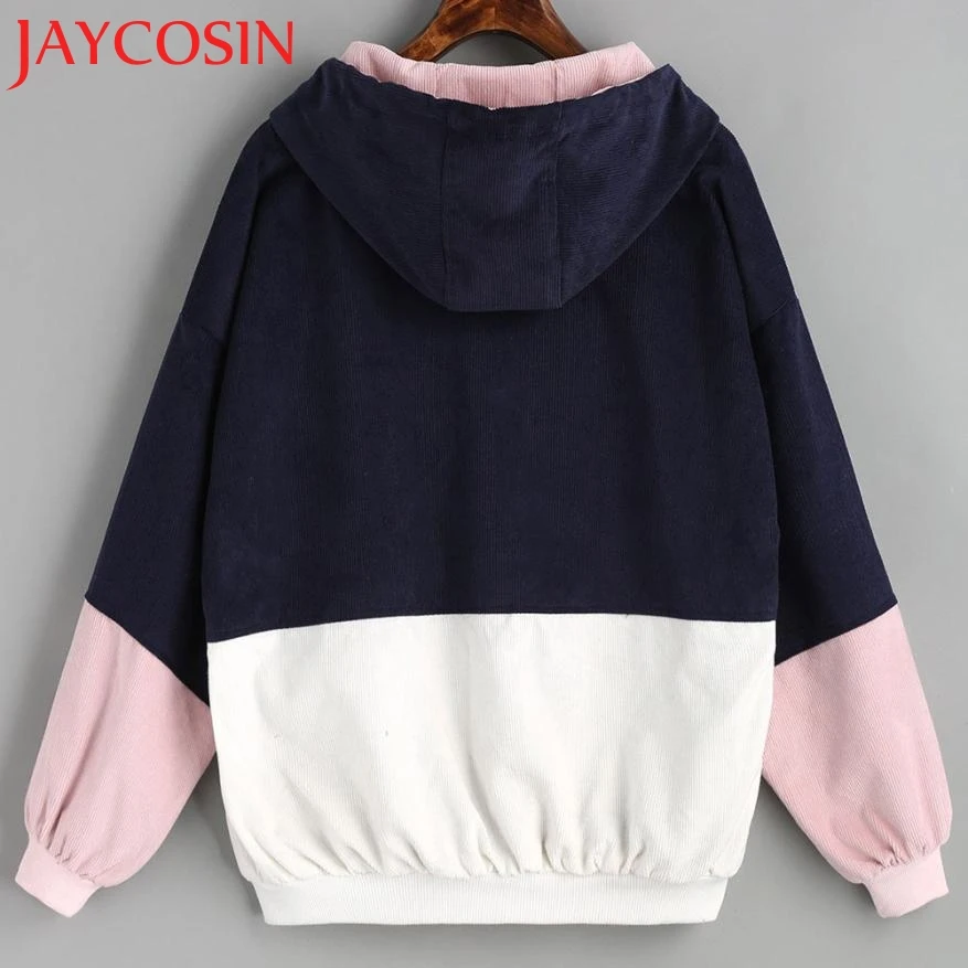 Куртка Для женщин с длинным рукавом вельвет лоскутное Oversize куртка на молнии