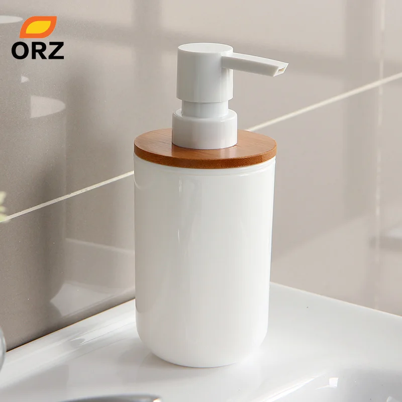 ORZ Bathroom Brush Set Toilet Cleaner Cleaning Brush Holder Waste Trash Bin Shower Gel Refillable Bottle Bathroom Accessories