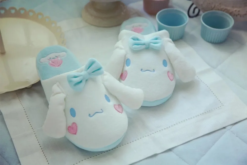 Домашние тапочки с рисунком собаки из мультфильма «Cinnamoroll»; Сезон Зима; коллекция кукол; игрушки; мягкая кукольная обувь; подарок для детей; любимое животное;#1299