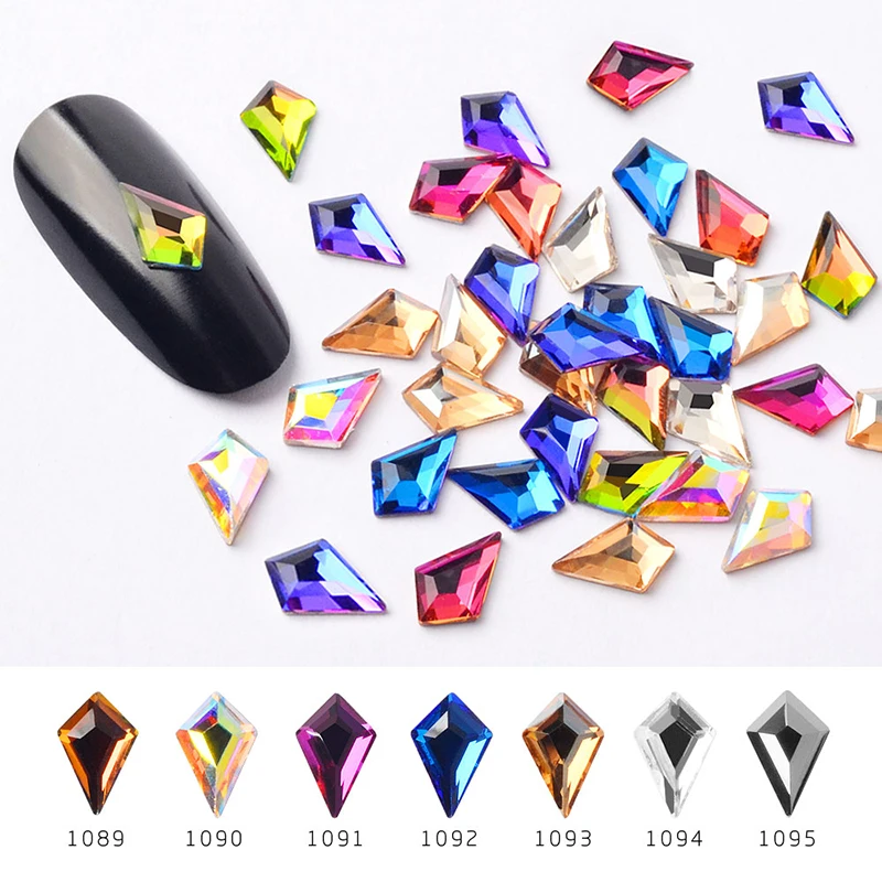 

20pcs Colorful Cusp Flatback Crystal 3D Nail Art Decorations Charm Glass Jewelry Rhinestones DIY Manicure Design Accessory