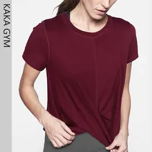 Футболка для йоги с коротким рукавом дышащая Футболка свободная спортивная женская футболка с коротким рукавом летняя хлопковая