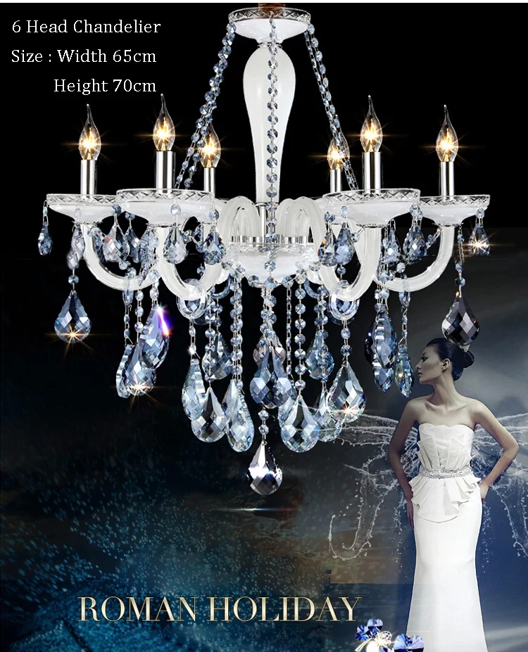 

Phube Lighting Large Candle Chandeliers Light Ocean Blue Crystal Chandeliers Lustre Villa Chandeliers Light Light+Free shipping!