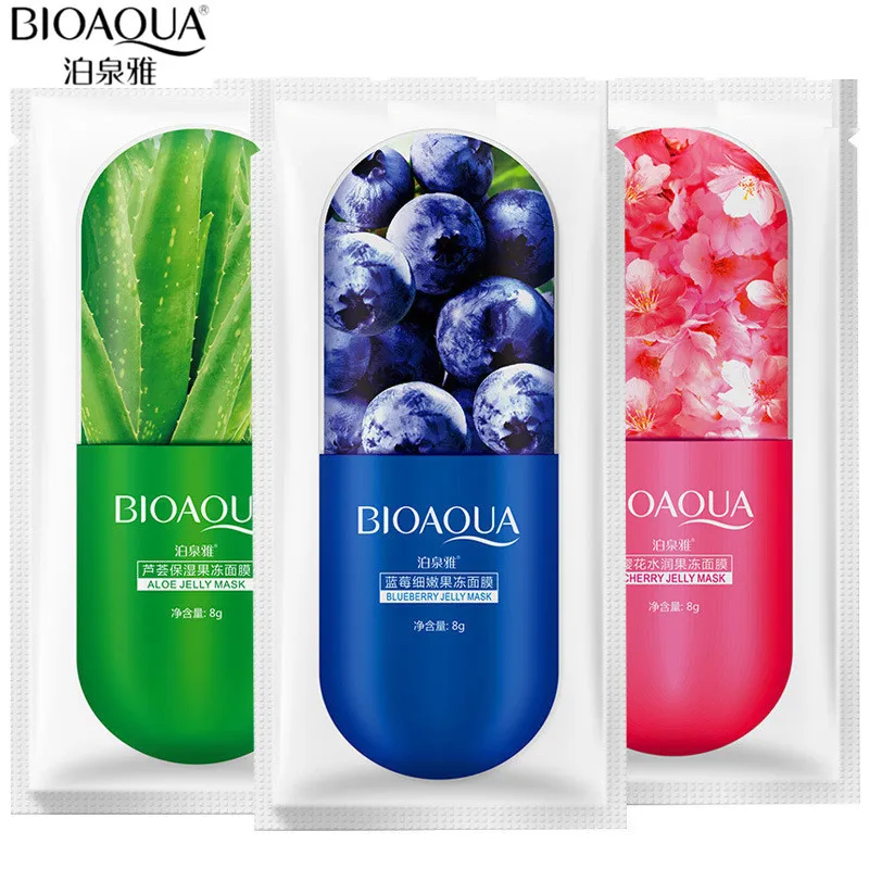 BIOAQUA 1PC Jelly Mask Moisturizing sleep Oil Control Brighten Wrapped Facial Masks Face Skin Care Beauty Accept Wholesale 4