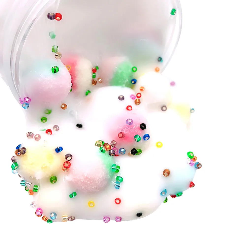 

DIY Clear Slime Toys Beautiful Color Two-color Ball Slime Squishy Putty Scented Stress Kids Antistress Putty Toy Dropshipping