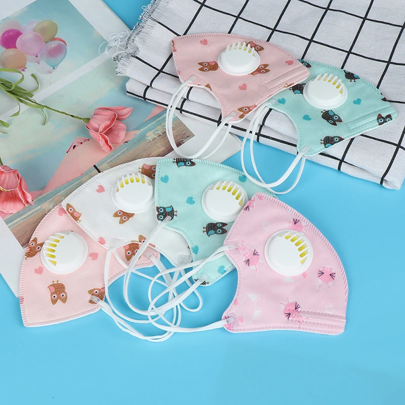 

2pcs Cartoon PM2.5 Anti-Dust Mouth Face Mask For Kids Baby Cotton Breathable Masks Multi-color Random