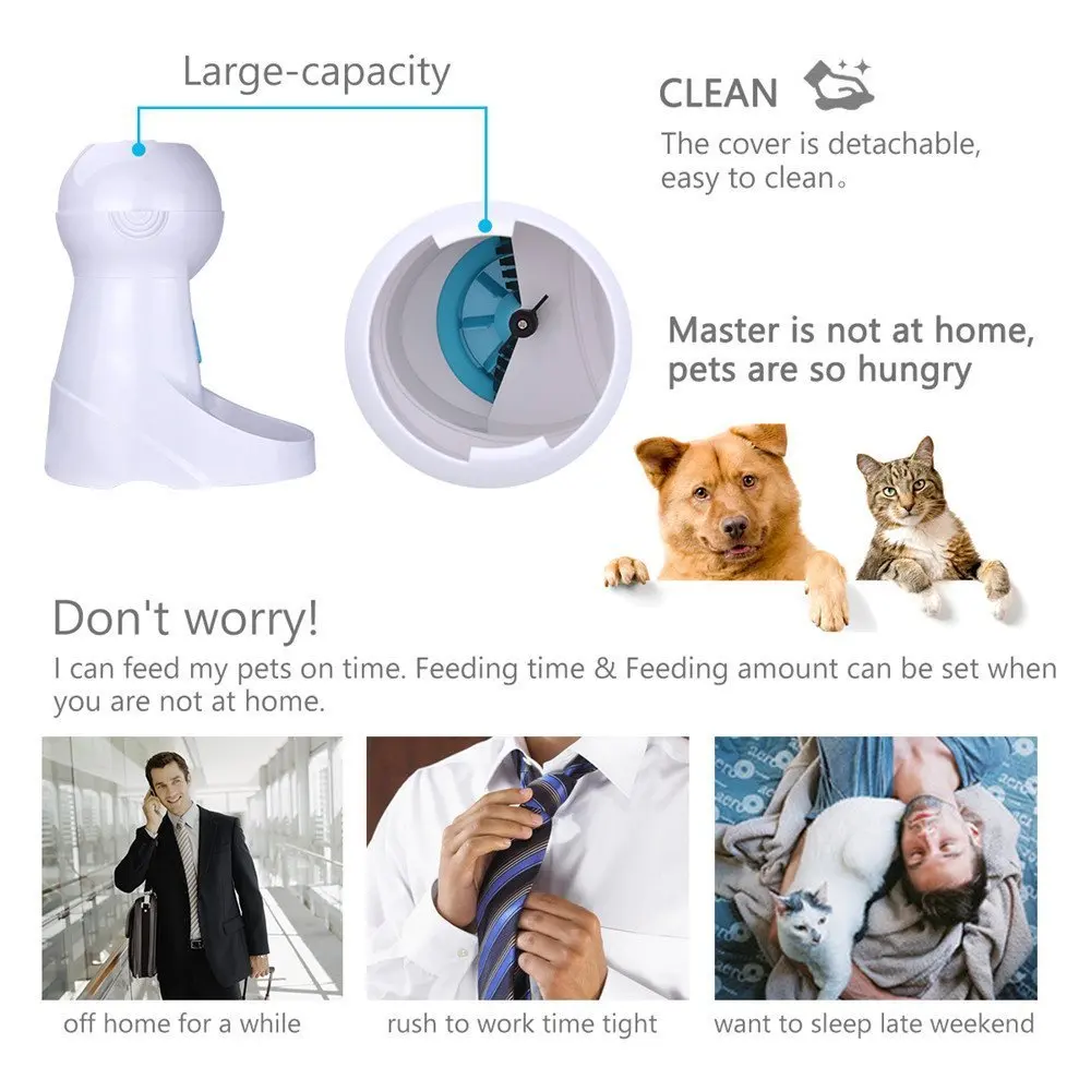 Nicrew-Pet-U-3L-Automatic-Pet-Food-Feeder-With-Voice-Recording-LCD-Screen-Bowl-For-Medium (4)