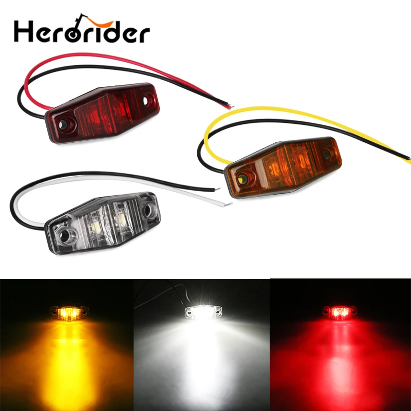 

1 Pcs Truck Trailer LED Side Marker Light Clearance Lamp 12V 24V Car Piranha Caravan BUS Rear Lamp Lights Amber White