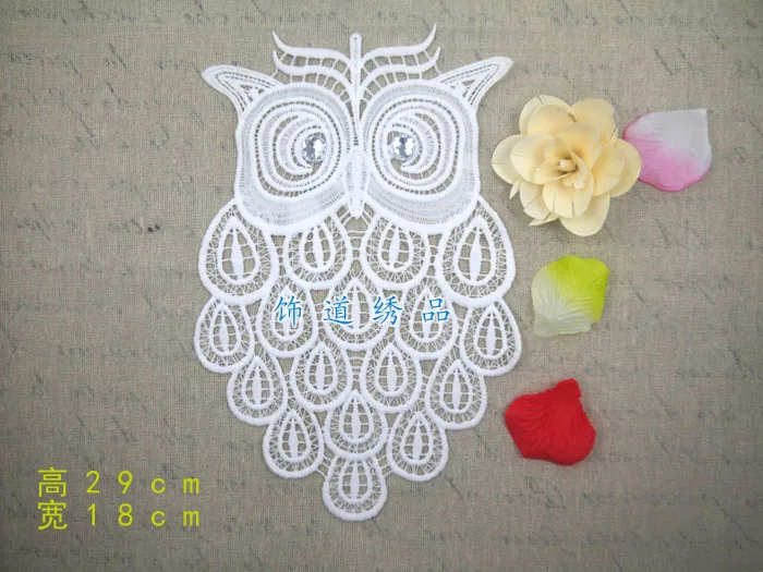 

free shipping5pcs/lot appliqued owl Rhinestones patch for clothing cartoon diy accessories sew on embroidery patch 130